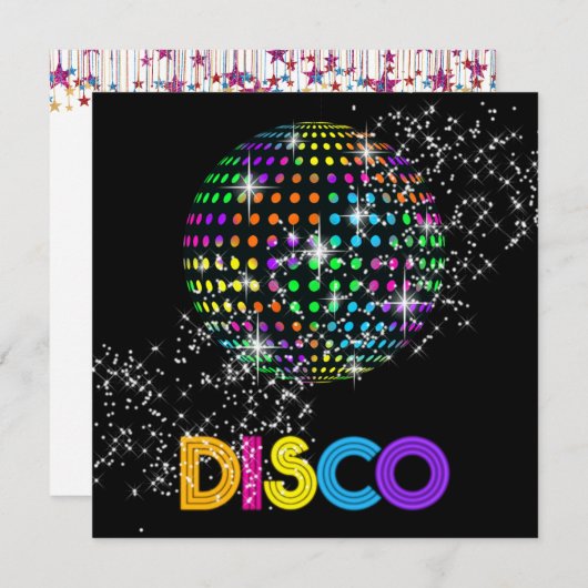 更新 – DISCOパーティー- SRF 招待状 (正面/裏面)