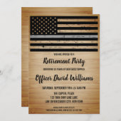 更生保護官退職記念 薄い灰色のライン Inv 招待状 (正面/裏面)