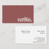 書いて下さい: フリーランス・ライター、作家Marsala 名刺 (正面/裏面)