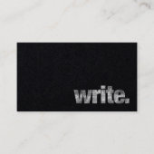 書いて下さい: 作家、フリーランス・ライター、黒の作家 名刺 (正面)