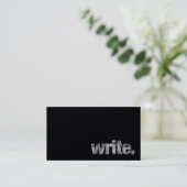 書いて下さい: 作家、フリーランス・ライター、黒の作家 名刺 (スタンド正面)