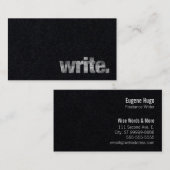 書いて下さい: 作家、フリーランス・ライター、黒の作家 名刺 (正面/裏面)