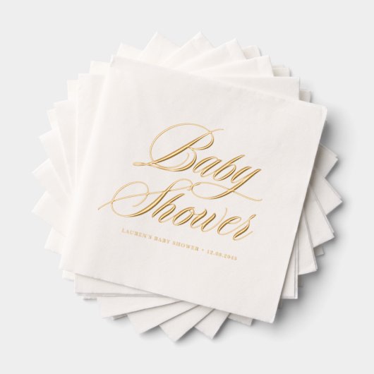 書お洒落はっきりした式ベビーシャワー 箔ナプキン (インサイチュ (積み重ね))