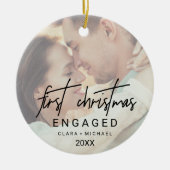 書お洒落跡の色あせた写婚約した真 セラミックオーナメント (正面)