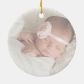 書お洒落跡の色あせた写真初めてのクリスマス セラミックオーナメント (裏面)