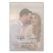 書お洒落跡の色あせた写結婚真 テーブルナンバー (正面)