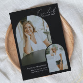 書お洒落跡アーチ写真卒業 案内状