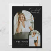 書お洒落跡アーチ写真卒業 案内状 (正面)