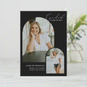 書お洒落跡アーチ写真卒業 案内状 (スタンド正面)