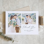書お洒落跡グレー写真コレージ結婚ズ サンキューカード<br><div class="desc">このカスタマイズ可能な写真コラージュサンキューカードで特別な日の一部であることをお客様に感謝の気持ちを伝える。スクリプトとお洒落クラシックタイポグラフィ。あなたパーソナライズされた自身の詳細を追加し、あなたの写真をお気に入りの特集結婚することによって。</div>