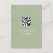 書お洒落跡セージ緑のQR結婚の エンクロージャーカード (裏面)