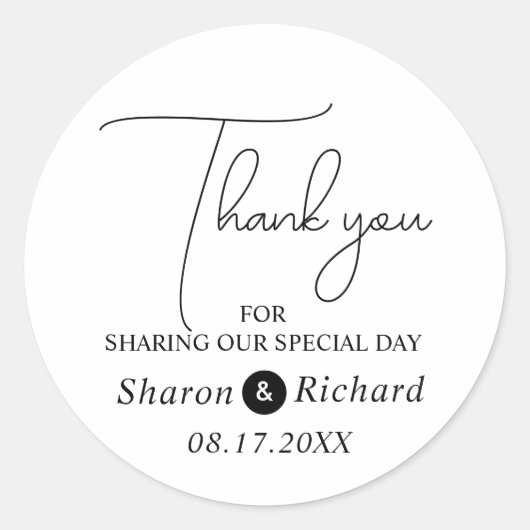 書お洒落道の台本ありがとうご結婚ざう ラウンドシール (正面)
