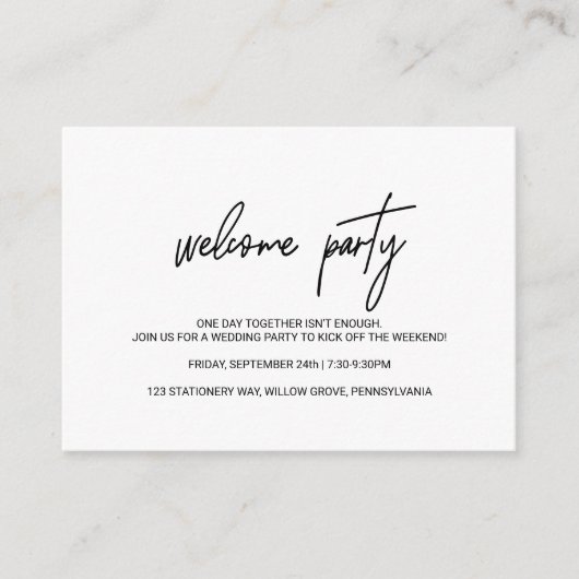 書お洒落道の結婚歓迎パーティー エンクロージャーカード (正面)