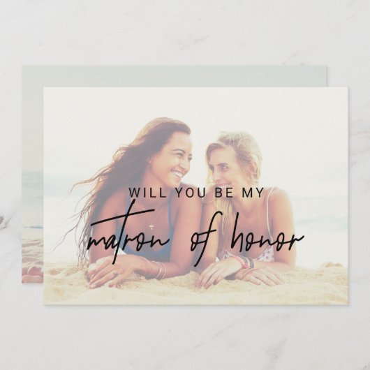 書お洒落道の色消し写真マトロン 招待状 (正面/裏面)