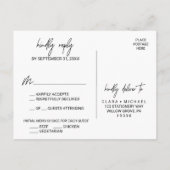 書お洒落道メニュー選択RSVPポストカード インビテーションポストカード (裏面)