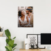 書お洒落道写真の結婚ウェルカムサイン ポスター (ホームオフィス)