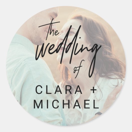 書お洒落道写真の結婚封筒用シール ラウンドシール (正面)