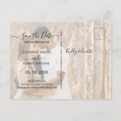 書お洒落道写真コラージュ日付の保存 インビテーションポストカード (裏面)