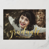 書お洒落道写真卒業パーティー 箔招待状 (正面)