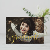 書お洒落道写真卒業パーティー 箔招待状 (立ち正面)