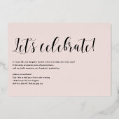 書お洒落道写真卒業パーティー 箔招待状 (裏面)