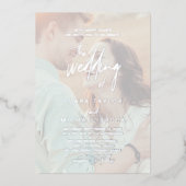 書お洒落道 |シルバーフォイル結婚フォト 箔招待状 (正面)