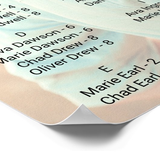 書お洒落道 |暗い写真のシーティングチャート ポスター (角)