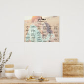 書お洒落道 |暗い写真のシーティングチャート ポスター (キッチン)