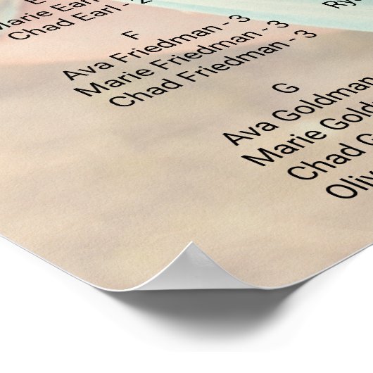 書お洒落道 |暗い写真のシーティングチャート ポスター (角)