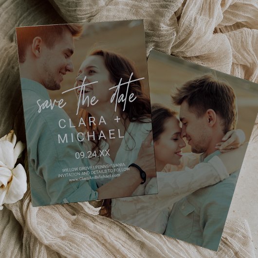 書お洒落道 |濃いフォトオーバーレイ セーブザデート