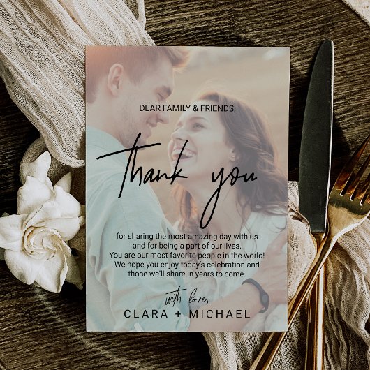 書お洒落道 |色あせたフォトサンキューカード ポストカード