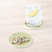 書かれたランナーのアヒル家族 コースター (側面)