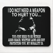 書かれた法律は私の道徳によってがある保護していません マウスパッド (正面)