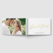 書かわいらしモダン写の写真結婚の ゲストブック (全面)