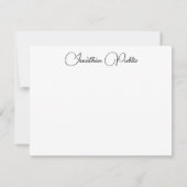 書きエレガント込みネームトレンディースクリプトテンプレート ノートカード (裏面)