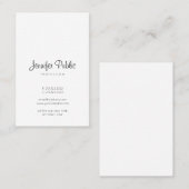 書きモダン込みエレガント済みスクリプトのクリーン・プレーン 名刺 (正面/裏面)