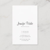 書きモダン込みエレガント済みスクリプトのクリーン・プレーン 名刺 (正面)