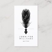 書きモダン込みミニマル作家クイル羽根ペン 名刺 (正面)