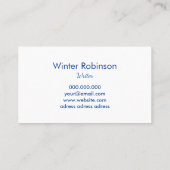 書きモダン込み型ホログラフィックブルーグリーンターコイズ 名刺 (裏面)