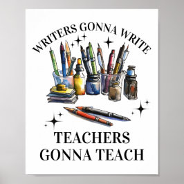 書き手書が先生を教え教え行う ポスター