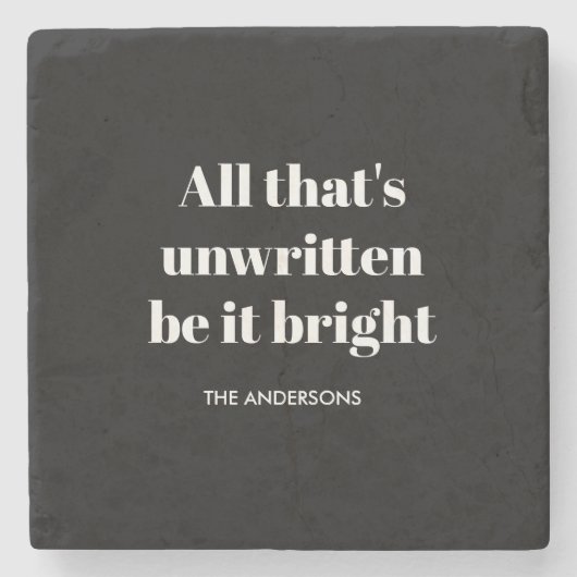 「書き残されていないのは真っ黒で真っ白 ストーンコースター (正面)