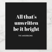 「書き残されていないのは真っ黒で真っ白 ワインラベル (シングルラベル)