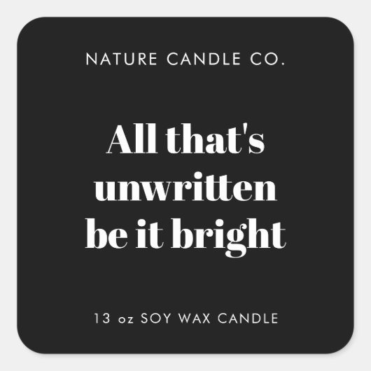 書き残されていないものは全部明るいキャンドルモダンだ スクエアシール (正面)