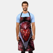 書き込みハート エプロン (着用した状態)