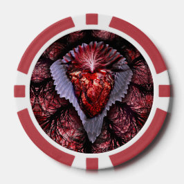 書き込みハート ポーカーチップ