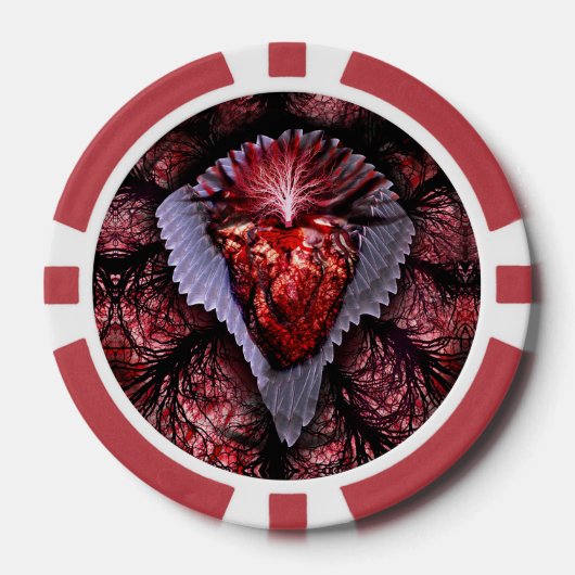 書き込みハート ポーカーチップ (正面)