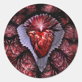 書き込みハート ラウンドシール