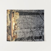 書き込みユール(キリスト降誕祭)ログ タペストリー (正面(横))