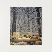 書き込みユール(キリスト降誕祭)ログ タペストリー (正面)