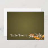 書き込み可能なお洒落座席表ブラウンダブルバイク ポストカード (正面/裏面)